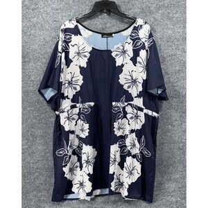 Flnn Fashion Vogue Top Womens Size XL Shirt Short Sleeve Tie Waist Boat Neck‎